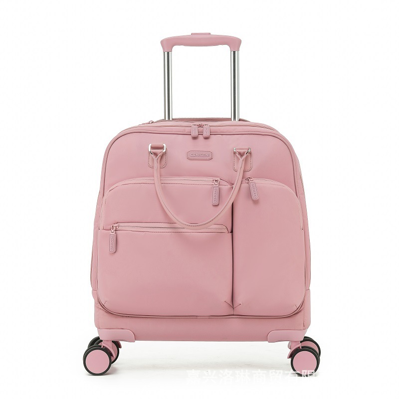 Large-Capacity Casual Business Water-Repellent 18inch Oxford Cloth Unisex Spinner Luggage Trolley Computer Bag