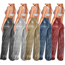 Women's Hot Stamping High Waist Wide Leg Pants