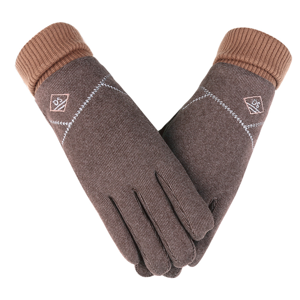 Guantes cálidos para mujer, guantes de ciclismo deportivos de terciopelo alemán para exteriores, forrados de lana, gruesos, resistentes al viento, guantes de invierno para hombre, guantes de invierno compatibles con pantalla táctil.