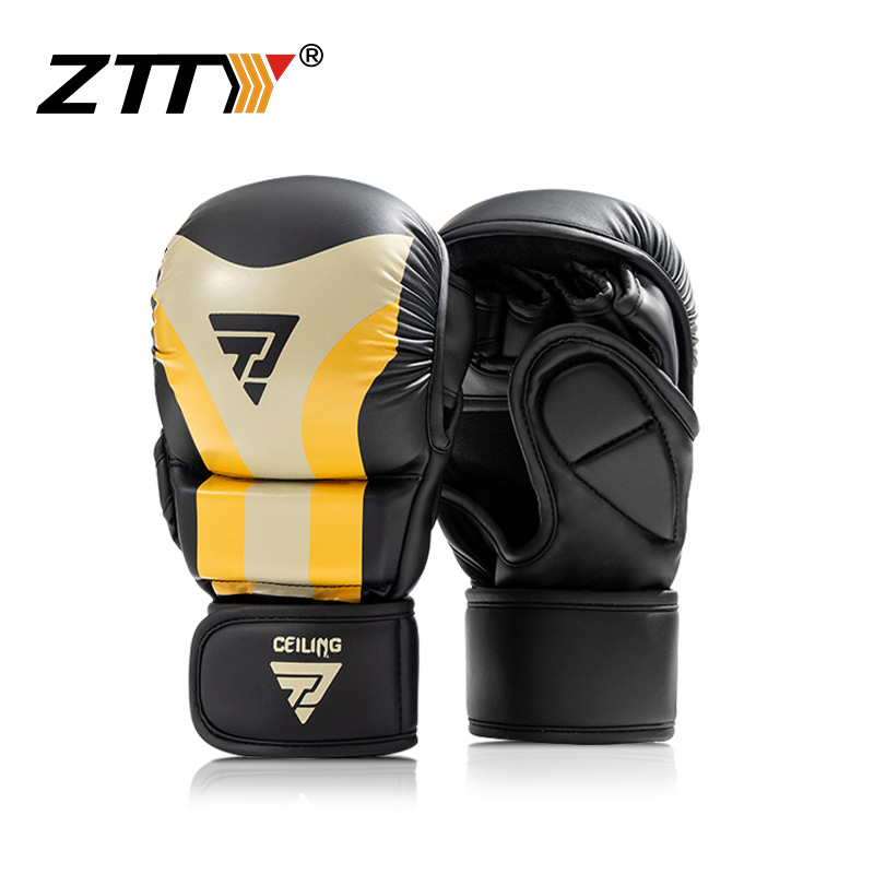 Guantes de boxeo MMA personalizados ZTTY, hombres adultos, guantes de lucha profesionales, Sanda, guantes de lucha física, ufc