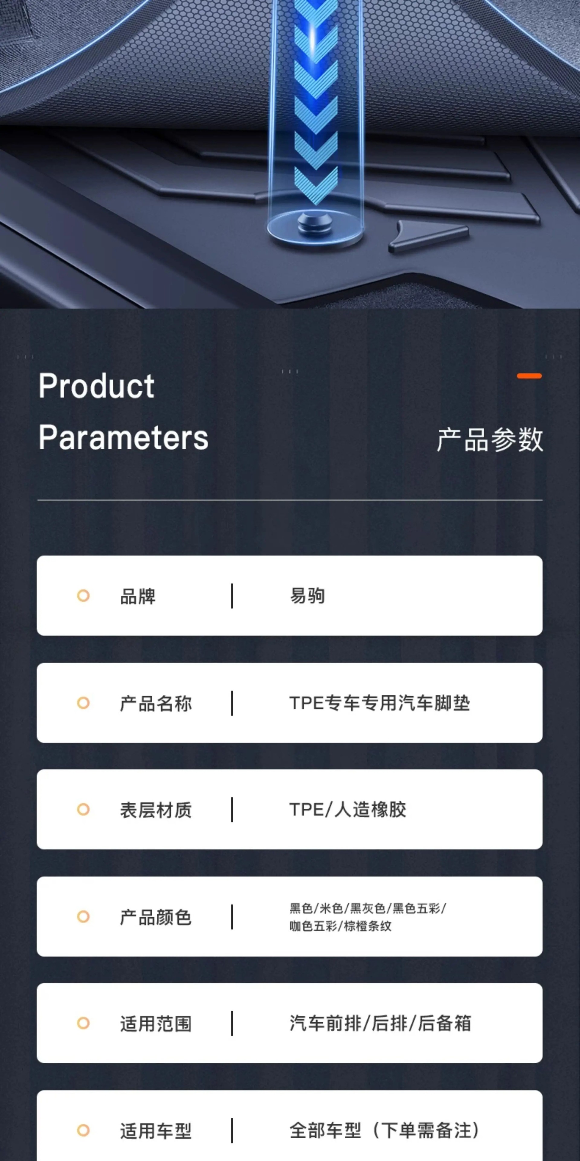 TPE car floor mats, full-coverage trunk mat, high-elasticity, eco-friendly, waterproof, odorless, wear-resistant TPE floor mats