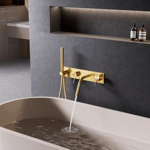 All Copper Concealed Wall-mounted Bathtub Faucet Basin Embedded Hidden Hot and Cold Bathtub Shower