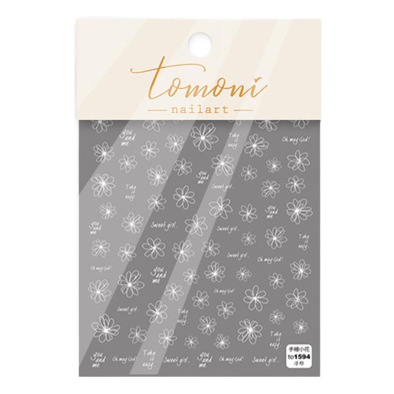 Tomoni estilo japonés primavera y verano tridimensional Flor de hielo uñas pegatinas hielo transparente fresco hueco Rosa pequeño patrón lindo alivio