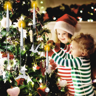 Cross-Border New Christmas Candle Decoration Led Candle Light Indoor Decoration Atmosphere Christmas Tree Hanging Candle Light