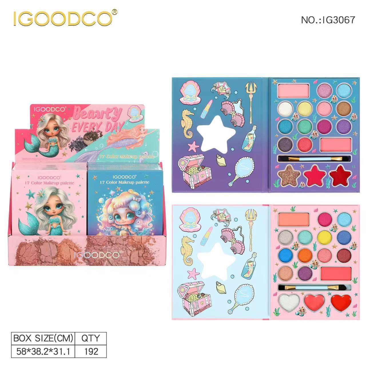 Cross-Border Export 17-Color Eye Shadow Palette Cosmetics Matte Cartoon Makeup Palette Multi-Tone Palette