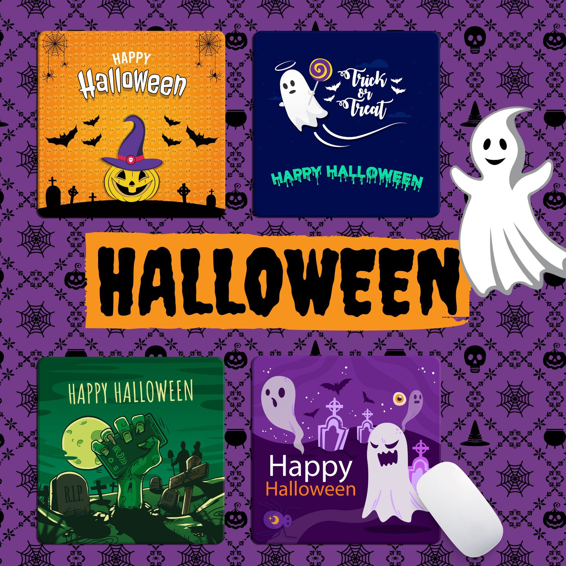 Halloween mouse pad, office minimalist mouse pad, oil painting mouse pad, Halloween mouse pad, desk mat