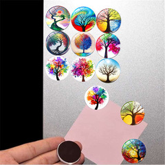 亞馬遜熱銷生命之樹水晶玻璃冰箱貼磁性貼片25MM家居裝飾白板貼