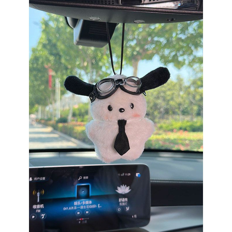 Cartoon Pacha perros colgantes de automóviles colgantes de espejo retrovisor lindo muñeca de peluche colgantes de regalo personalidad colgantes de automóviles