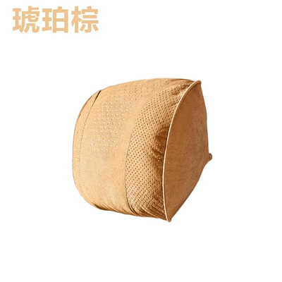 Headrest | Non-Deformable Car Cushion, Neck Pillow - suede-amber-brown-headrest-1-piece
