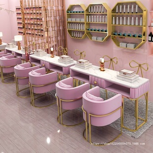 Cross-Border Light Luxury Manicure Nordic Marble Table and Chair Set, Single and Double Manicure Tables, European-Style Manicure Furniture
