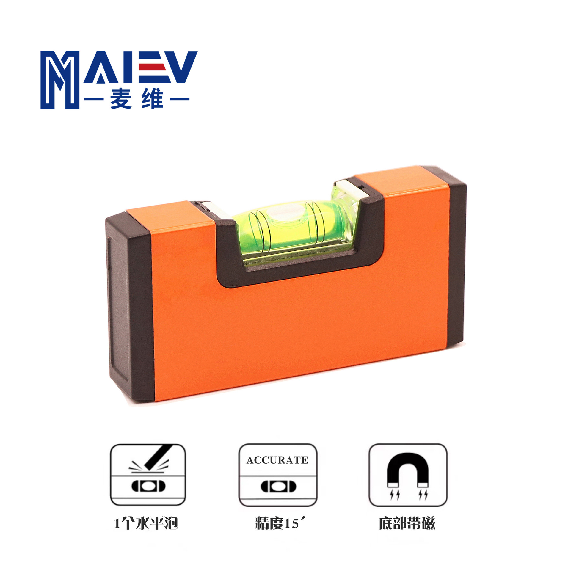 新品 10cm水平尺 铝合金单泡水平尺 便捷式口袋水平尺靠尺 高精度