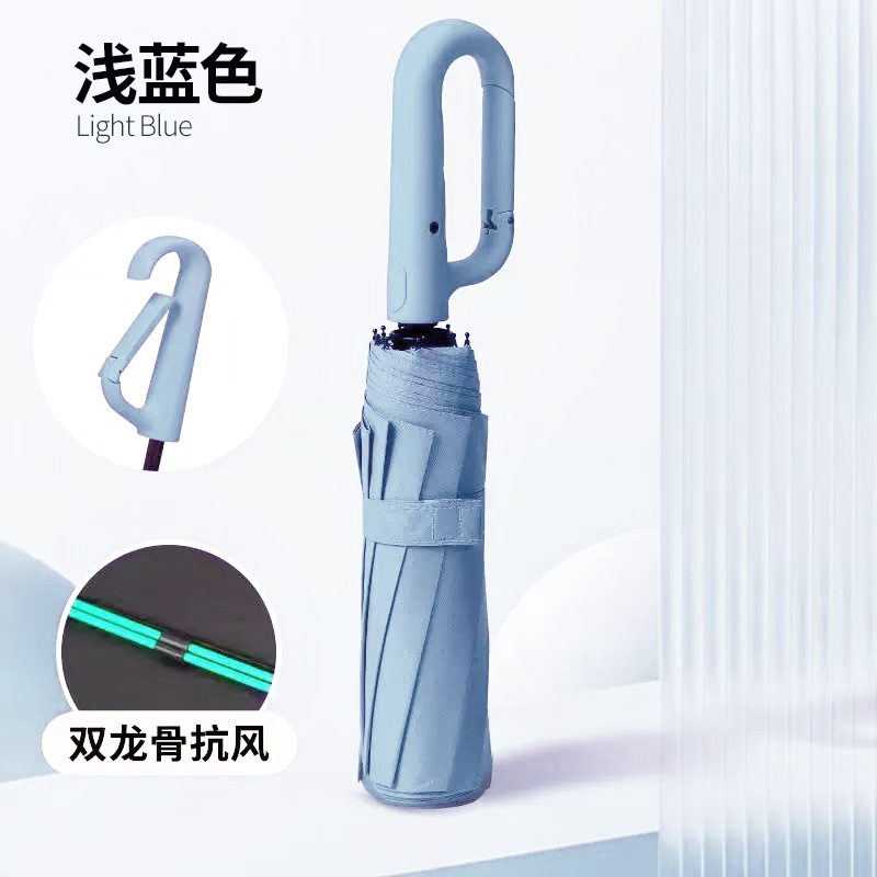 Paraguas plegable automático de gran tamaño con hebilla de anillo, paraguas de alta gama para hombre, lluvia o sol, paraguas para mochila para mujer