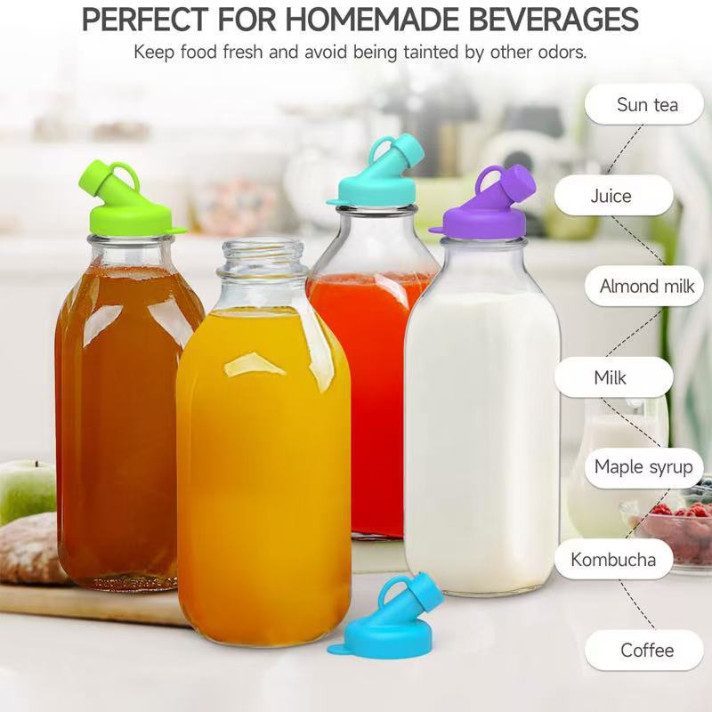 Cross-border new silicone milk bottle cap suitable for glass jar…