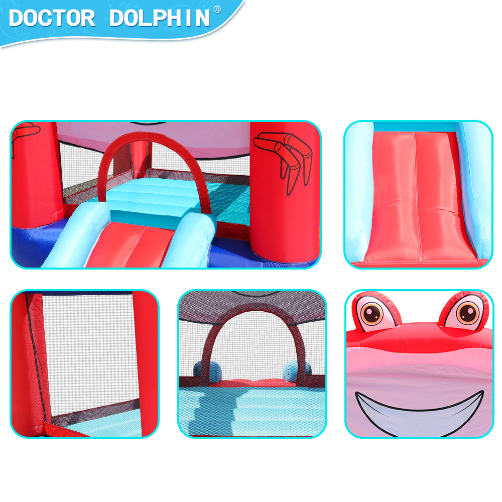 Doctor Dolphin | Castillo inflable para niños Diapositiva de trampolín para el hogar Castillo inflable para niños Trampolín Pequeño
