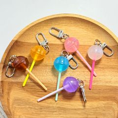 ドーパミンフレッシュ透明ロリポップペンダントマカロンカラーキーホルダーシミュレーションキャンディバッグペンダント