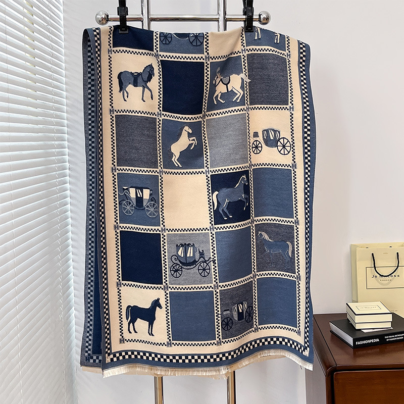 Apparel Accessories New Retro Pony Fashion Cashmere Scarf Women's Dual-use Double-sided Thickened Warm Neck Temperament Air Conditioning Shawl_voghion.com