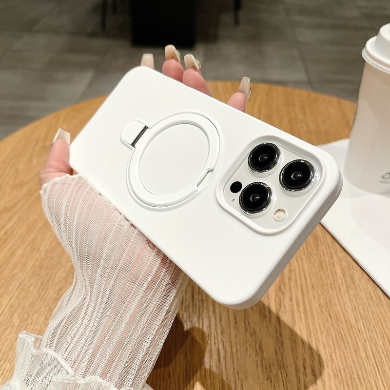 iPhone17promax対応 液体シリコン製 マグネット式スタンド付きスマホケース Apple16 大型ホール保護カバー|undefined
