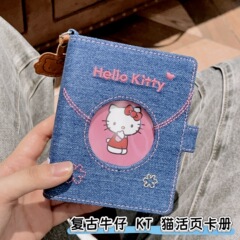 小紅書デニム kt 猫フルカラールーズリーフノートブック ins スタイル学生ノートブック m5 カードブックメモ帳ノートブック