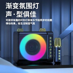 新T203家庭K歌藍牙音箱 套裝唱歌卡拉OK藍牙音響一體機無線麥克風