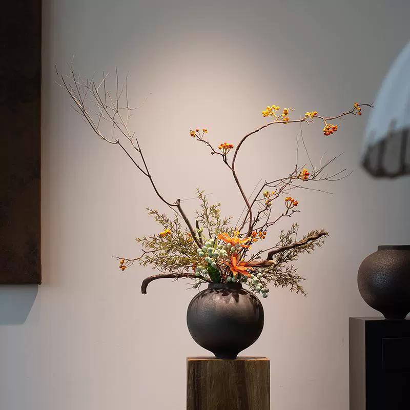 Новые керамические вазы в китайском стиле, входной стол отеля Song Dynasty B&B, высококачественные украшения цветочных композиций в стиле дзен ваби-саби