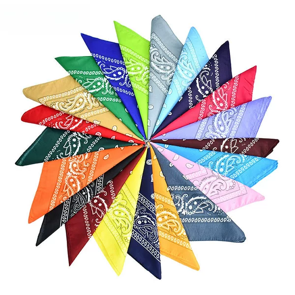 Factory direct supply magic outdoor sports square in stock wholesale polyester cashew flower riding mask paisley scarf