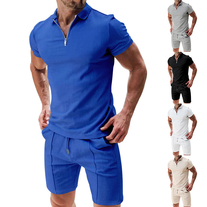455g Weight Short Sleeve Sleeve Length Polyester Fabric Type Shorts Sets Sets Type 2 Pieces Set Quantity Casual, Daily, Sports Occasion Turndown Neckline Regular Fit Fit Type Solid Color Pattern Summer Season Men's Gender Basic Style Men's Solid Color Basic Turndown Short Sleeve Regular Fit Men's Sets 6