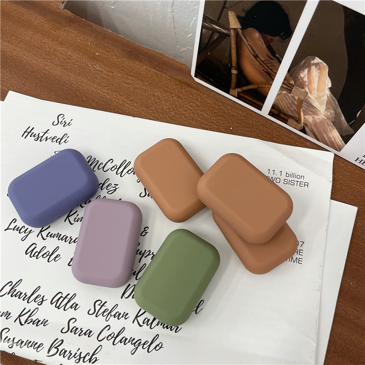 Morandi color frosted contact lens box ins style simple and cute girl contact lens storage box companion box