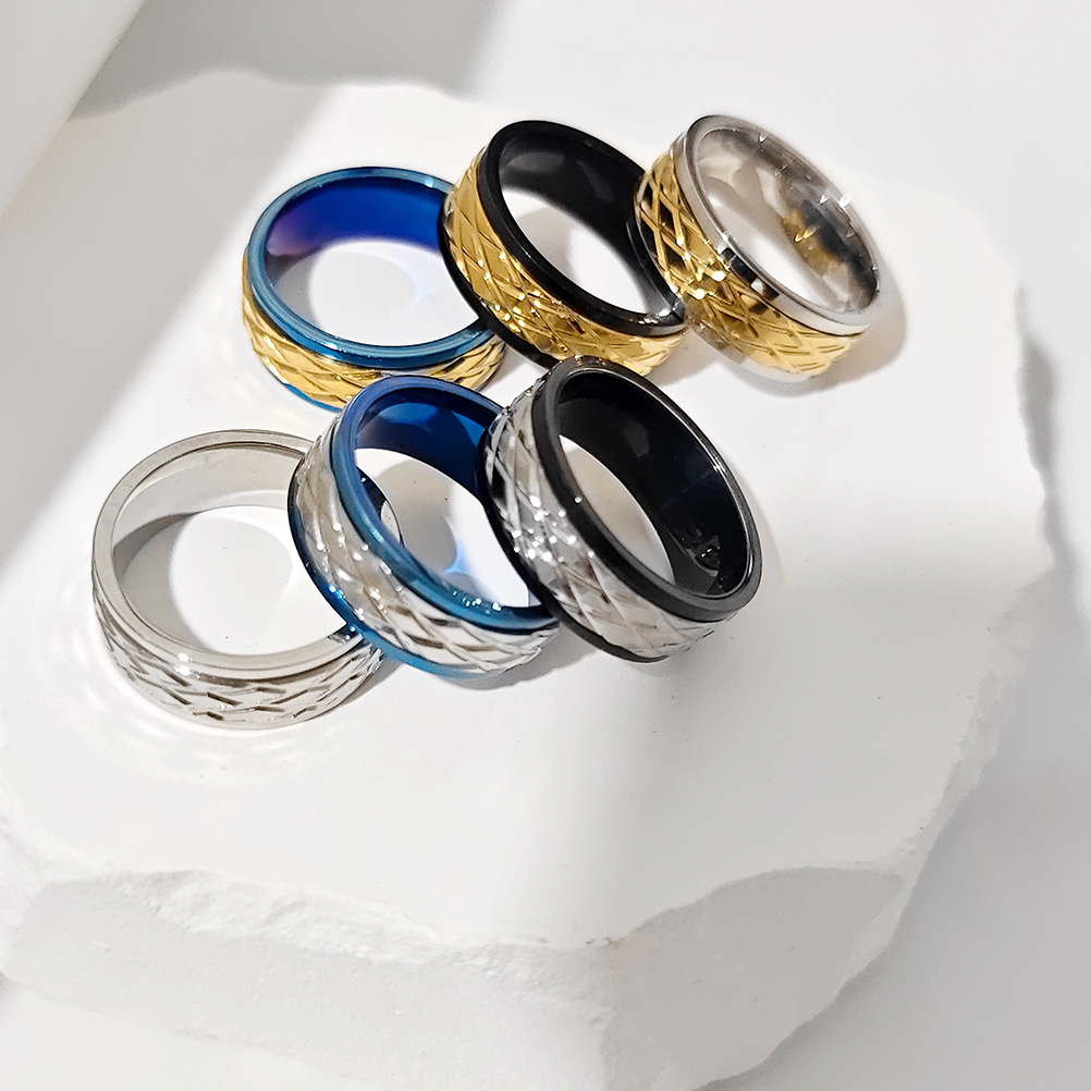 Holiday, Daily Occasion Simple Style Classic Style Geometric Titanium Steel Unisex Rings Men Signet Rings