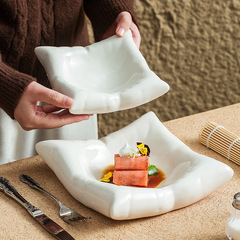新しいセラミックプレート、クリエイティブなホテルレストランの食器、特徴的な四角い皿、スナックプレート、デザートプレート、ディスプレイ