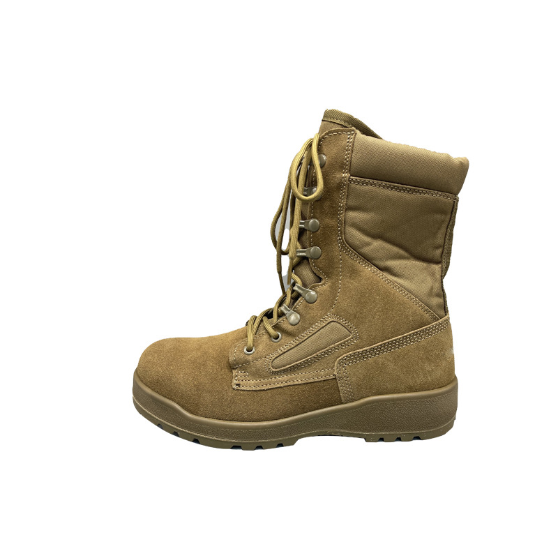 Nuevas botas de combate marrones para hombre, senderismo al aire libre ultraligero, montañismo, botas de entrenamiento impermeables, altas de verano, resistentes al desgaste y a la perforación