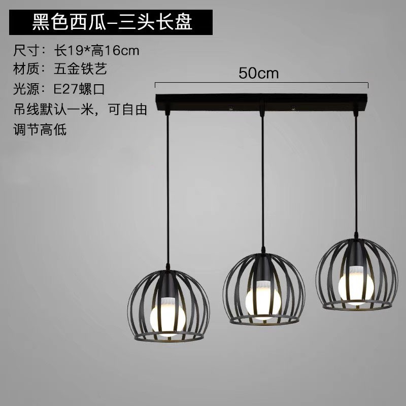 Araña de comedor, barra de bar simple moderna de tres cabezas, mesa de comedor creativa, dormitorio, personalidad, sala de estar, comedor, iluminación nórdica atmosférica