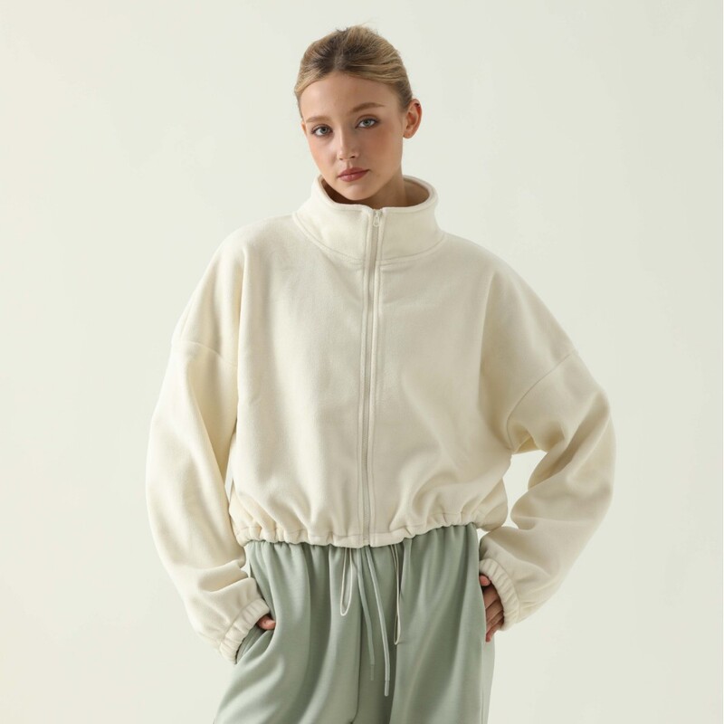 Cross-Border Austrian Velvet Autumn and Winter Sports Outwear Women's Velvet Thickened High Collar Zipper Drawstring Top Loose Fitness Sweatshirt