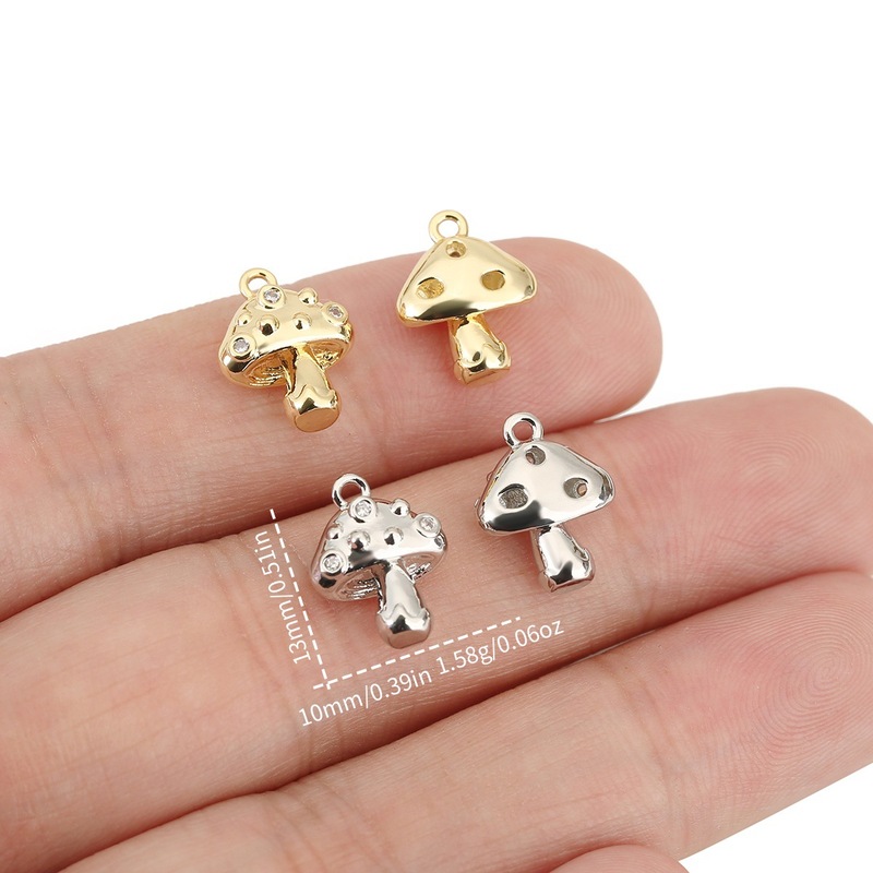 スポット銅 DIY ペンダント アクセサリー キノコ グルメ シリーズ ネックレス 真空電気メッキ 18K ゴールド|undefined