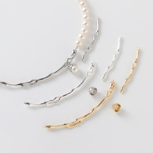 Color-preserving copper plated real gold ins simple style irregular three necklace bracelet connection accessories DIY handmade accessories