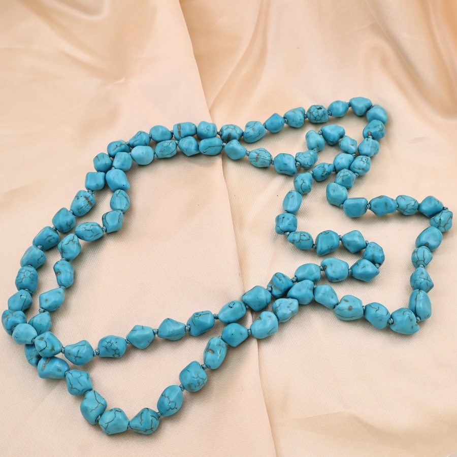 Women's Gender Elegant Retro Irregular Turquoise Handmade Chain Necklace In Bulk