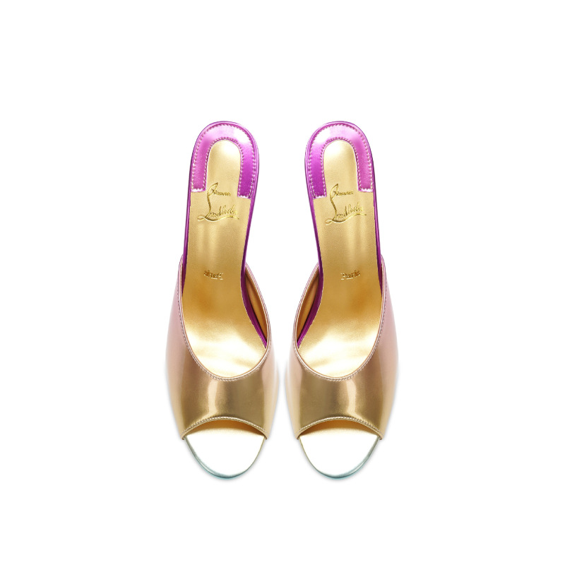 European and American Fashion Sandals Cross-Border Fish Mouth Stiletto High Heel Slippers Foreign Trade Women's Shoes Multi-Color Red Bottom Shoes