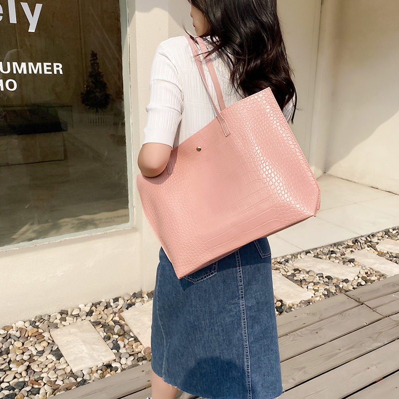 2024 comercio exterior al por mayor nicho de moda cocodrilo bolsas de mujer simple bolsas de viajes bolsas de compras de gran capacidad