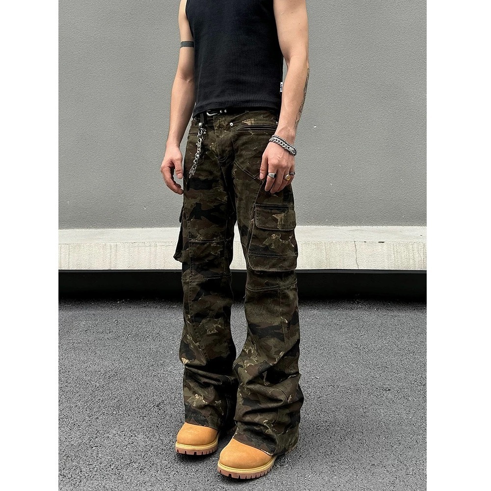 Pantalones de Mezclilla Camuflados para Hombre de Algodón, Bolsillos Múltiples, para Uso Diario image 4