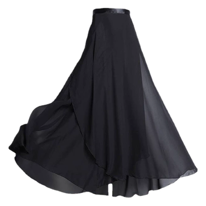 Балетное платье для взрослых Цельное Платье на шнуровке Шифоновый фартук средней длины Танцевальная одежда Тренировочное платье Длинное платье Портретное платье для женщин