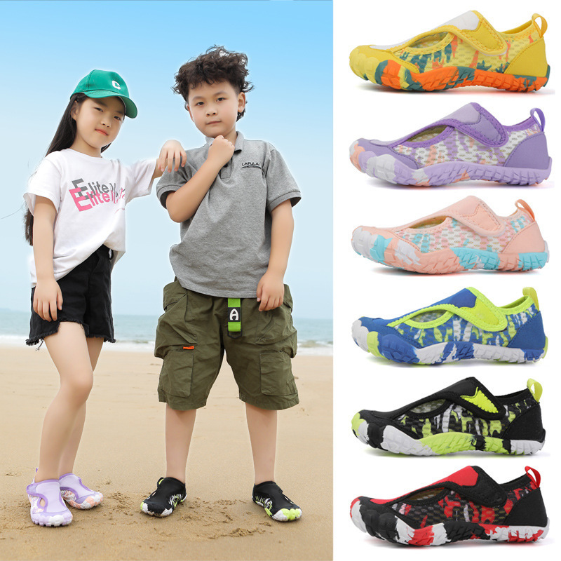 Children's barefoot sports shoes, five-toe stream shoes, anti-cut, non-slip, soft-soled amphibious wading shoes, parent-child beach shoes Children's barefoot sports shoes, five-toe stream shoes, anti-cut, non-slip, soft-soled amphibious wading shoes, parent-child beach shoes