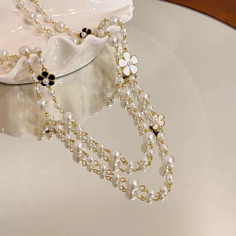 Flower Pattern Copper Simple Style Classic Style Beaded Plating Flower Necklace