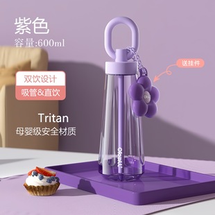 Goddess Cup Summer Straw Water Cup Girl's High Color Value Tritan High Temperature Resistant Large Capacity Sports Kettle Accompaniment Cup