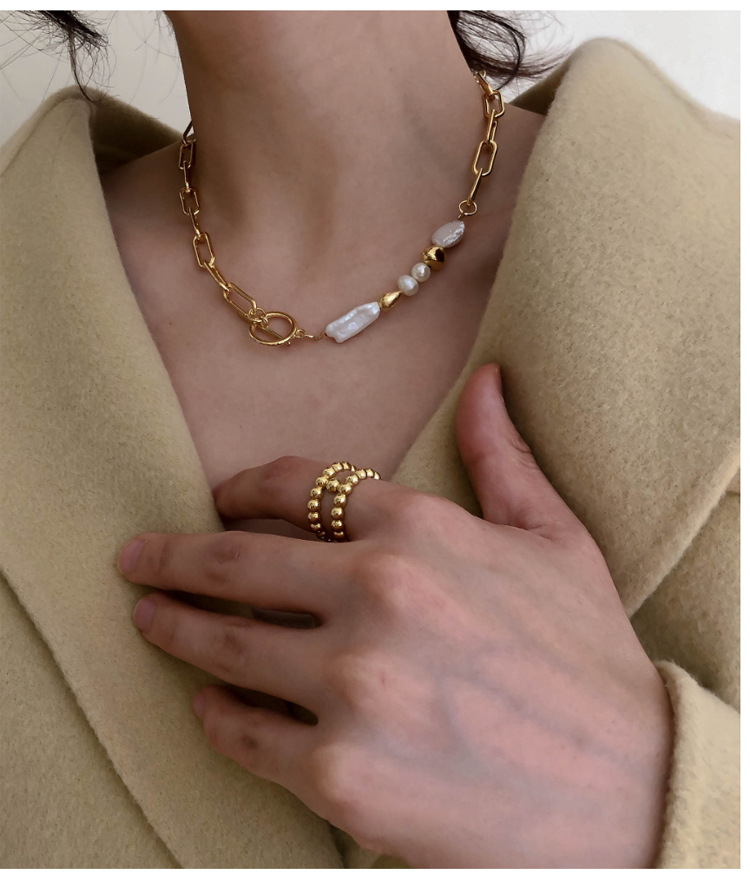 1 Piece Elegant Geometric Pearl Metal Womenu0027S Necklace