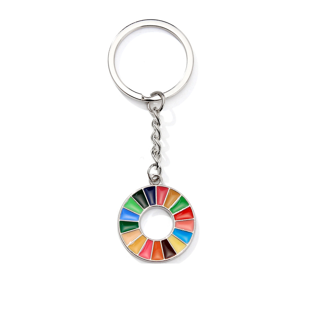 国連持続可能な開発勲章ブローチメタルピンカラフルなオイルドロップエナメルバッジ記念バッジ在庫あり