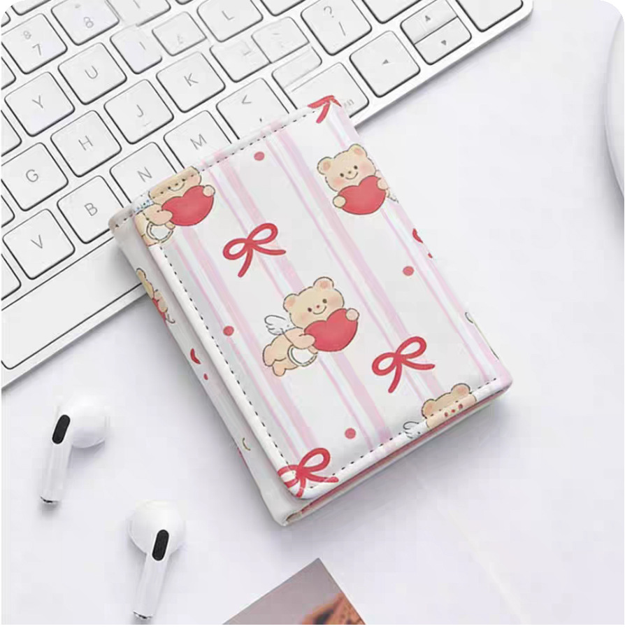 Tulipan bolso de cambio en simple lindas mujeres tres plegables corto multi-tarjeta bolso de tarjetas 2 - en - 1