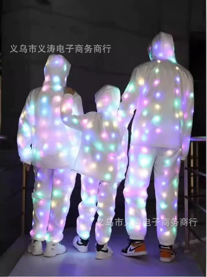LED-светящаяся белая блуза и штаны комплект для женщин – образ пары 2024, повседневный стиль ленивый шик