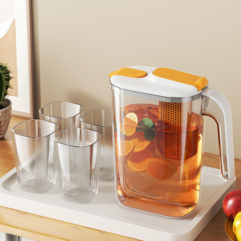 Japanese-style Household Cold Water Kettle suit High Temperature Resistant Teapot Juice Drink Barrel Plastic Pot Large Capacity Cold Water Kettle Japanese-style Household Cold Water Kettle suit High Temperature Resistant Teapot Juice Drink Barrel Plastic Pot Large Capacity Cold Water Kettle