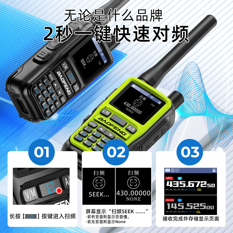 宝锋新款UV5Rmini对讲机AM航空全频段手台自驾游户外TYPE-C充|undefined