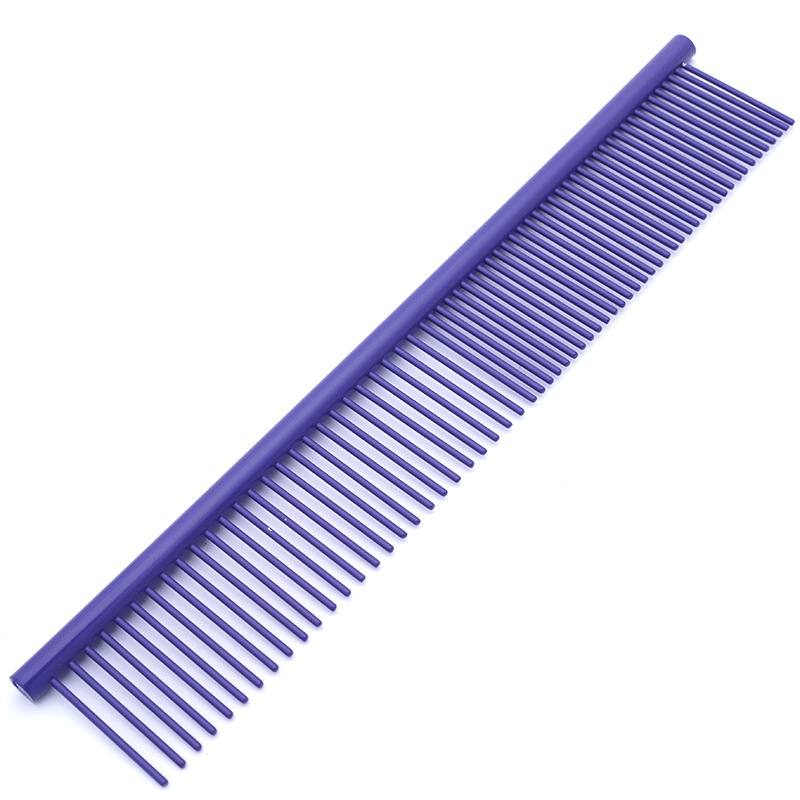 Directo de fábrica suministros Para Mascotas de acero inoxidable de color salto peine de la belleza Golden Retriever peine de pelo largo al por mayor