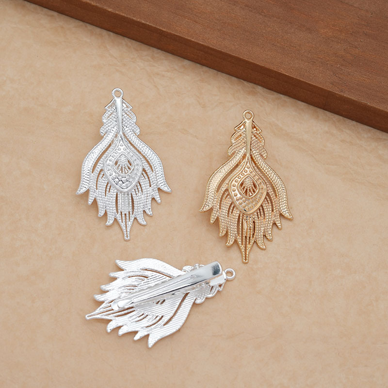 Ancient Style Alloy Filigree Phoenix Feather Pendant Hairpin Hair Accessory Tassel Hanfu Hairpin Hair Accessory